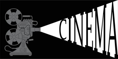 Eski film projektör ekranda görüntü projeleri