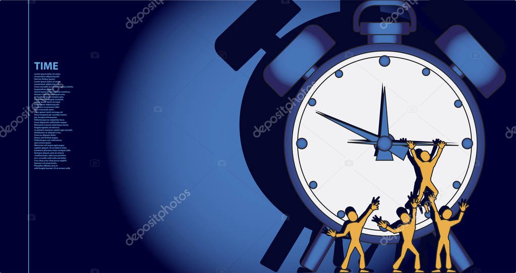 People try to control the time illustration