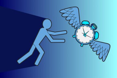 People trying to catch time illustration clipart