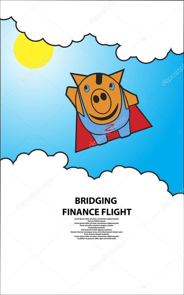 Piggy Bank superhero in flight