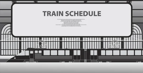 기차와 철도 플랫폼의 그림 — 스톡 벡터