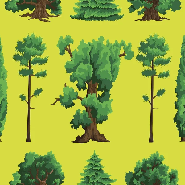 Wzór z ilustracje wektorowe drzew — Wektor stockowy