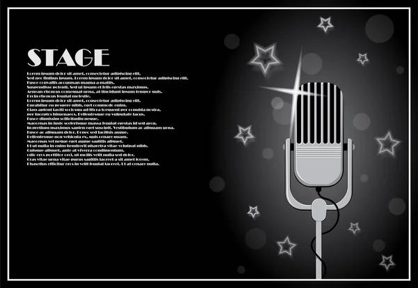 Affiche Avec Microphone Sur Fond Composition Abstraite — Image vectorielle