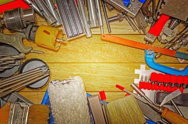 Een verscheidenheid aan gereedschappen voor woningreparaties — Stockfoto