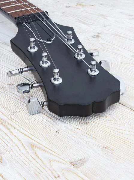 Fingerboard Uma Guitarra Seis Cordas Com Cordas Aço — Fotografia de Stock