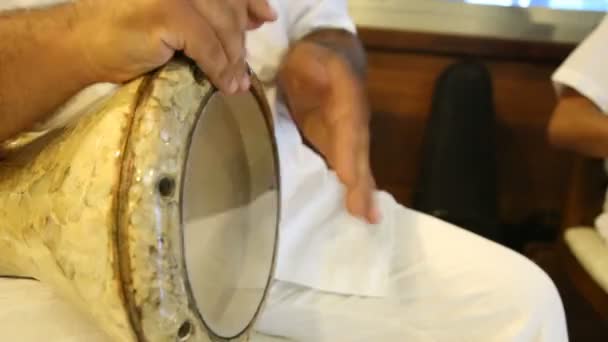 Turkish Arabic Drum Darbuka Playing Live Performance — Stock Video