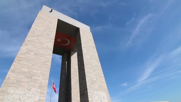 Canakkale Turkije Oktober 2017 Martelaren Gedenkteken Voor Turkse Onafhankelijkheidsoorlog Gallipoli — Stockvideo