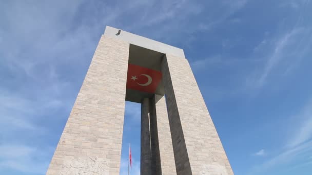 Canakkale Turquia Outubro 2017 Martyrs Memorial Para Guerra Independência Turca — Vídeo de Stock