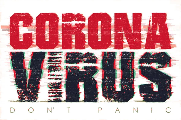 Corona Virus Giltch Κείμενο Λευκό Φόντο Παγκόσμια Οργάνωση Υγείας Που — Φωτογραφία Αρχείου