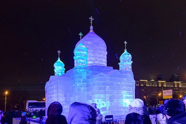 Rusko, Moskva, 07. ledna 2020: festival Zmrazená Moskva, Victory Park — Stock fotografie