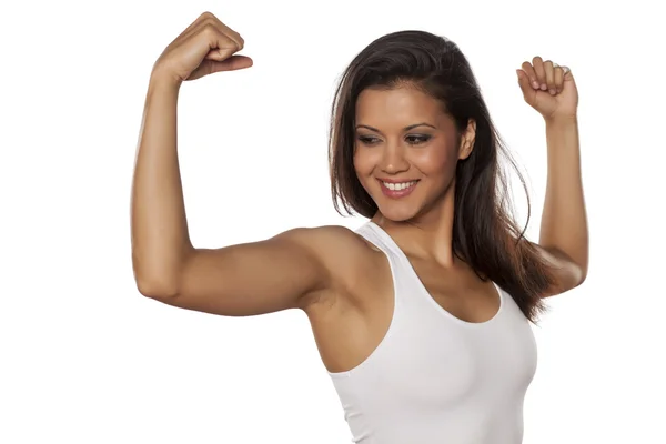 Donna con braccia in forma — Foto Stock