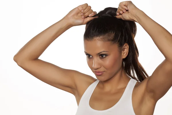 Mujer preparándose — Foto de Stock