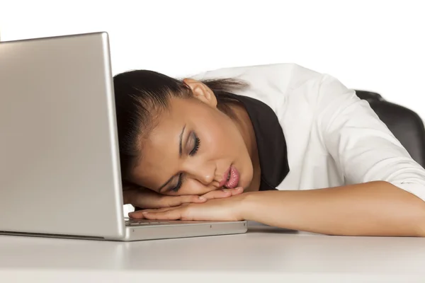 Tired business woman — Stock Photo, Image