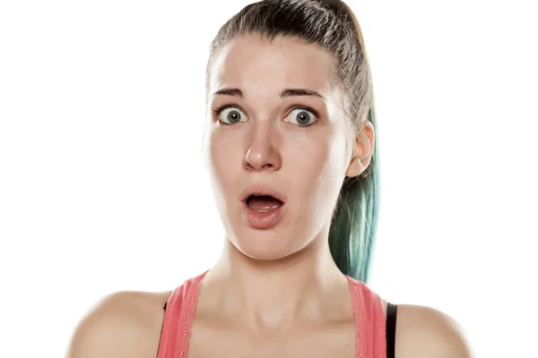 Young startled woman — Stock Photo, Image