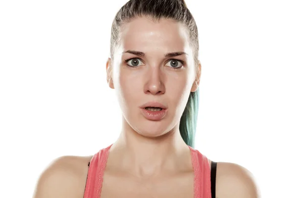 Young startled woman — Stock Photo, Image