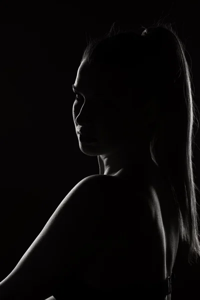 Silhouette di una donna — Foto Stock