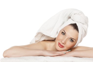 Güzel spa kadını.