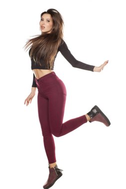 güzel bir kadın atlama 