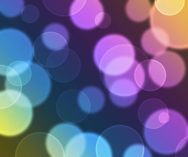 Arka plan mavi ve mor üzerinde bulanık daireler ile