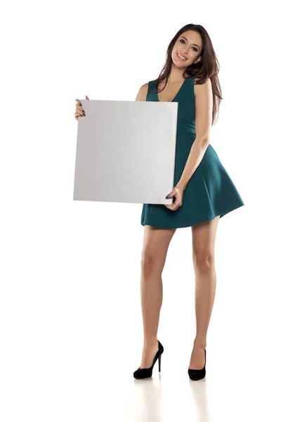 Young advertising woman — Stock Photo, Image