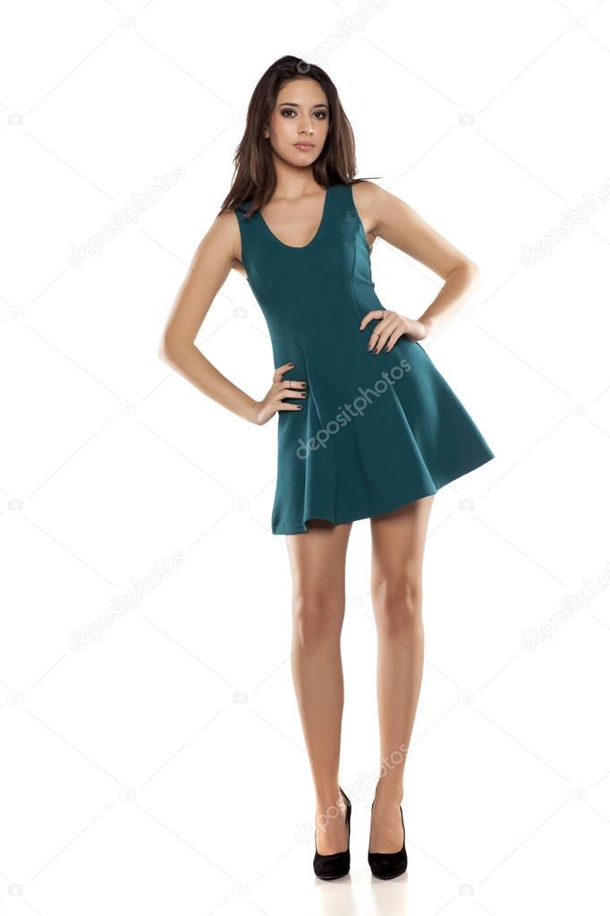 woman in short dress 