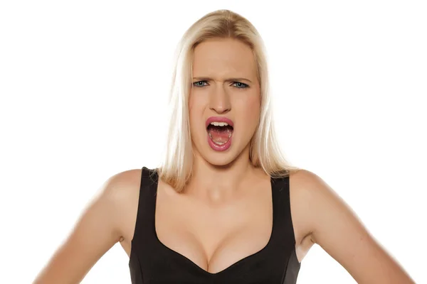 Young blond screaming — Stock Photo, Image