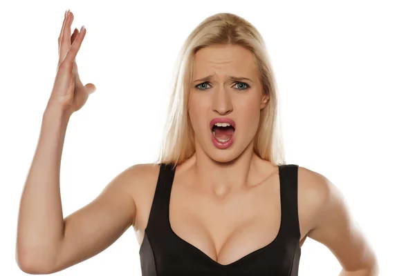 Young blond screaming — Stock Photo, Image