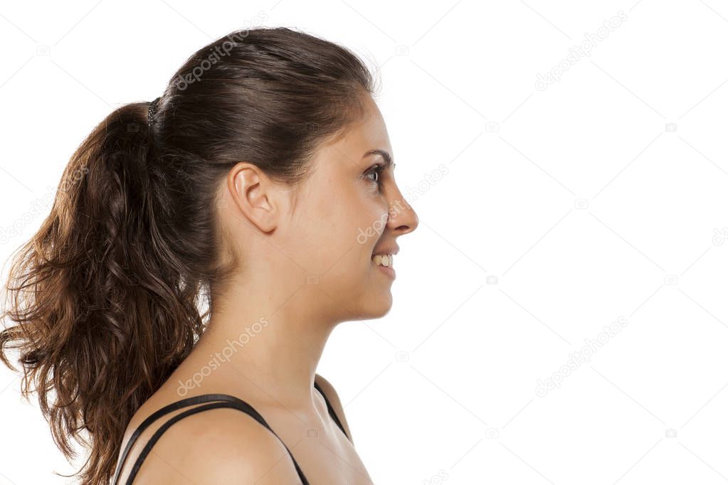 woman with a pony tail