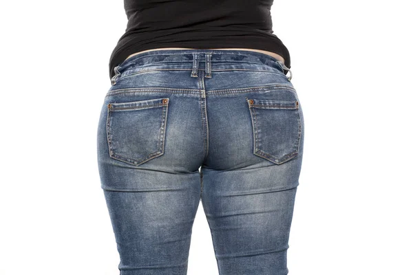 Visão traseira de uma mulher gorda — Fotografia de Stock