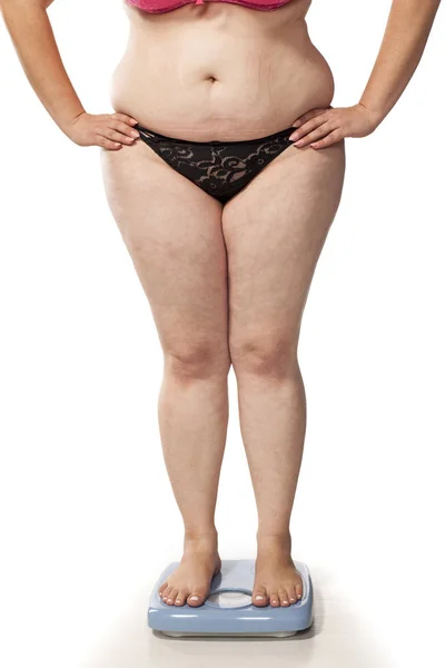 Vrouw controle van gewicht — Stockfoto