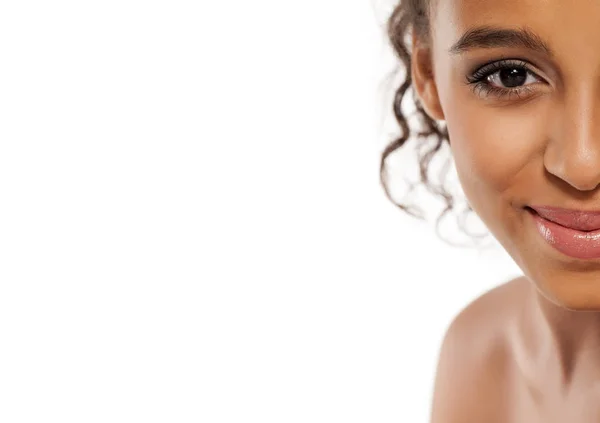 Happy dark-skinned woman — Stock Photo, Image