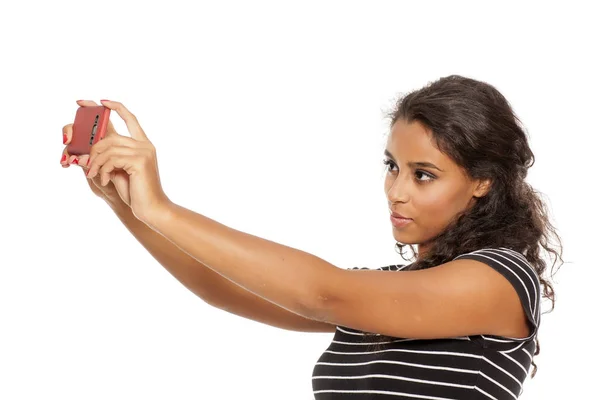 Děvče dělá selfie — Stock fotografie
