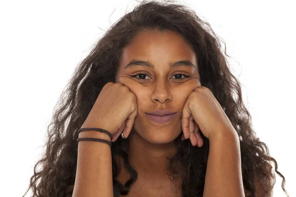 Bored dark-skinned girl — Stock Photo, Image