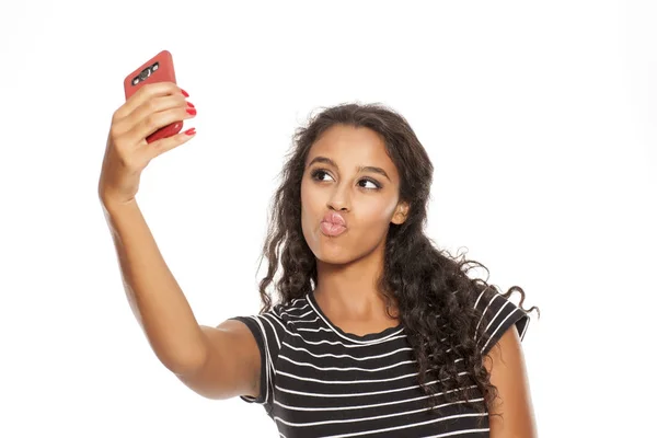 Girl making selfie — Stock Photo, Image