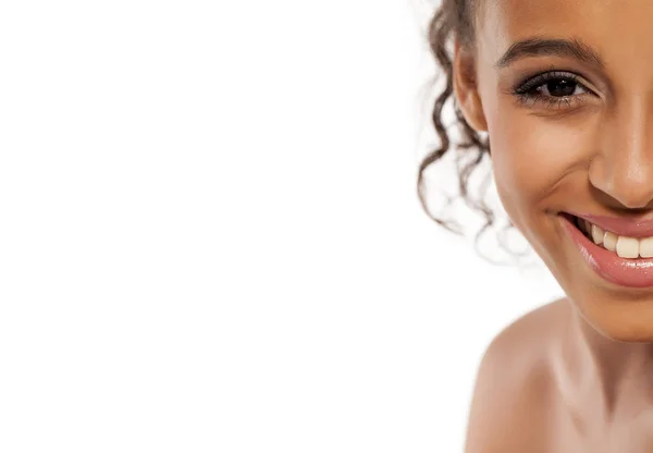 Happy dark-skinned woman — Stock Photo, Image