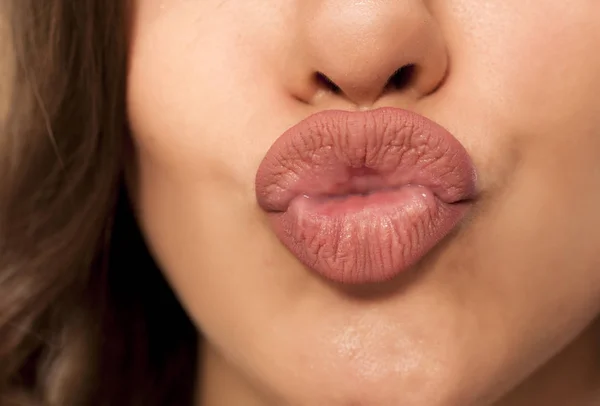 Hermosos Labios Acolchados Femeninos —  Fotos de Stock