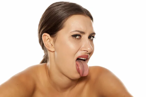 Woman with negative expression — Stock Photo, Image