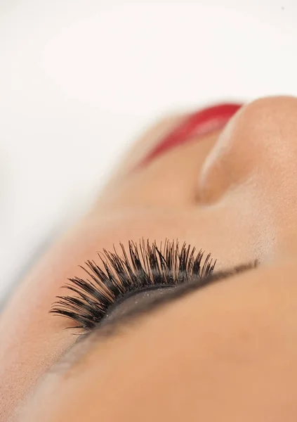 Artificial eyelashes, macro shoot of eyelash extensions