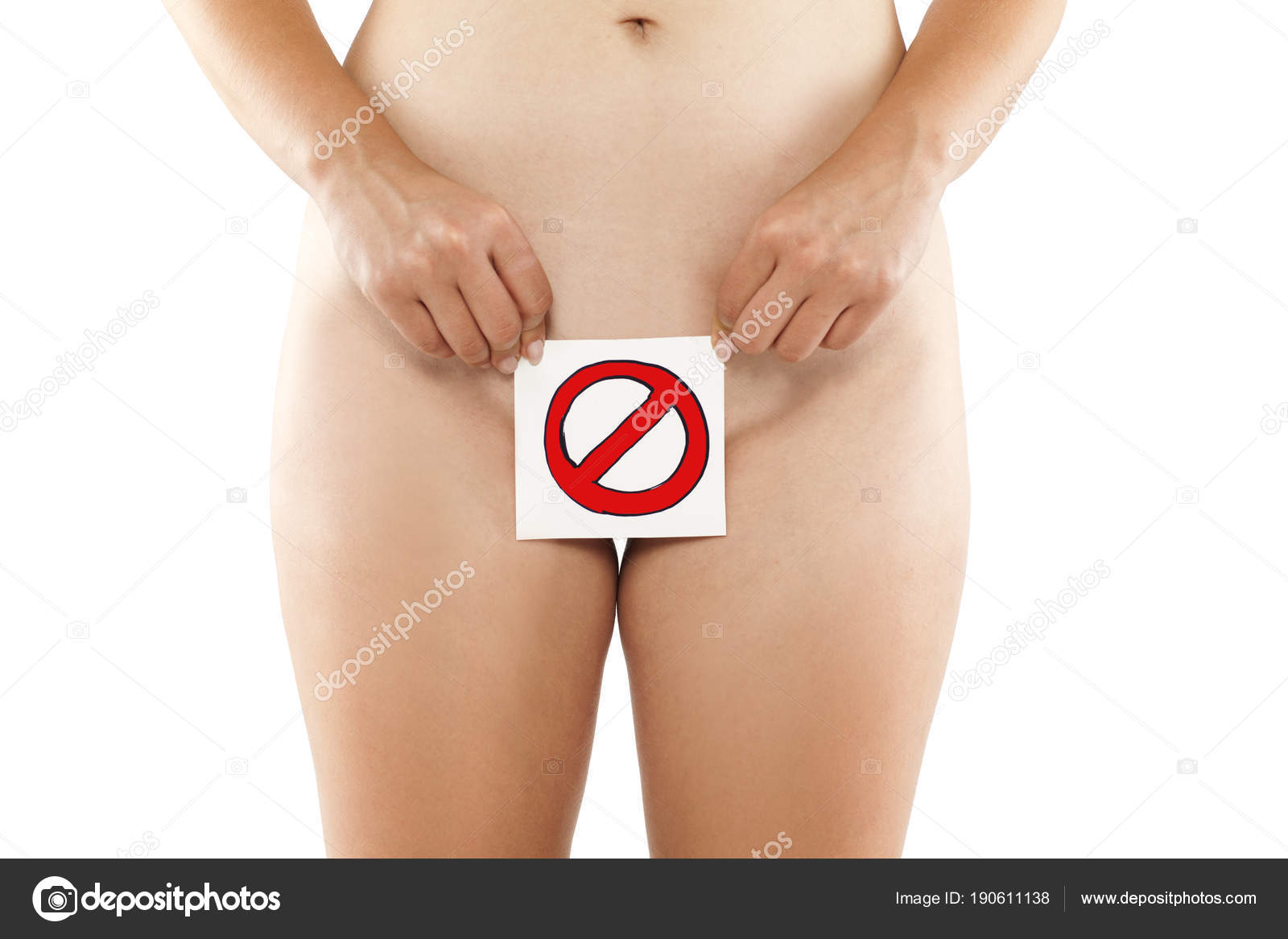 Woman covering her vagina-porno photo