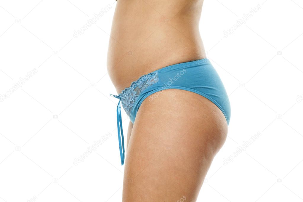 Panties woman shaved belly