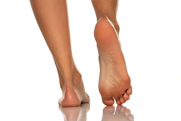 Beautiful Female Foot White Background — Stock Photo, Image