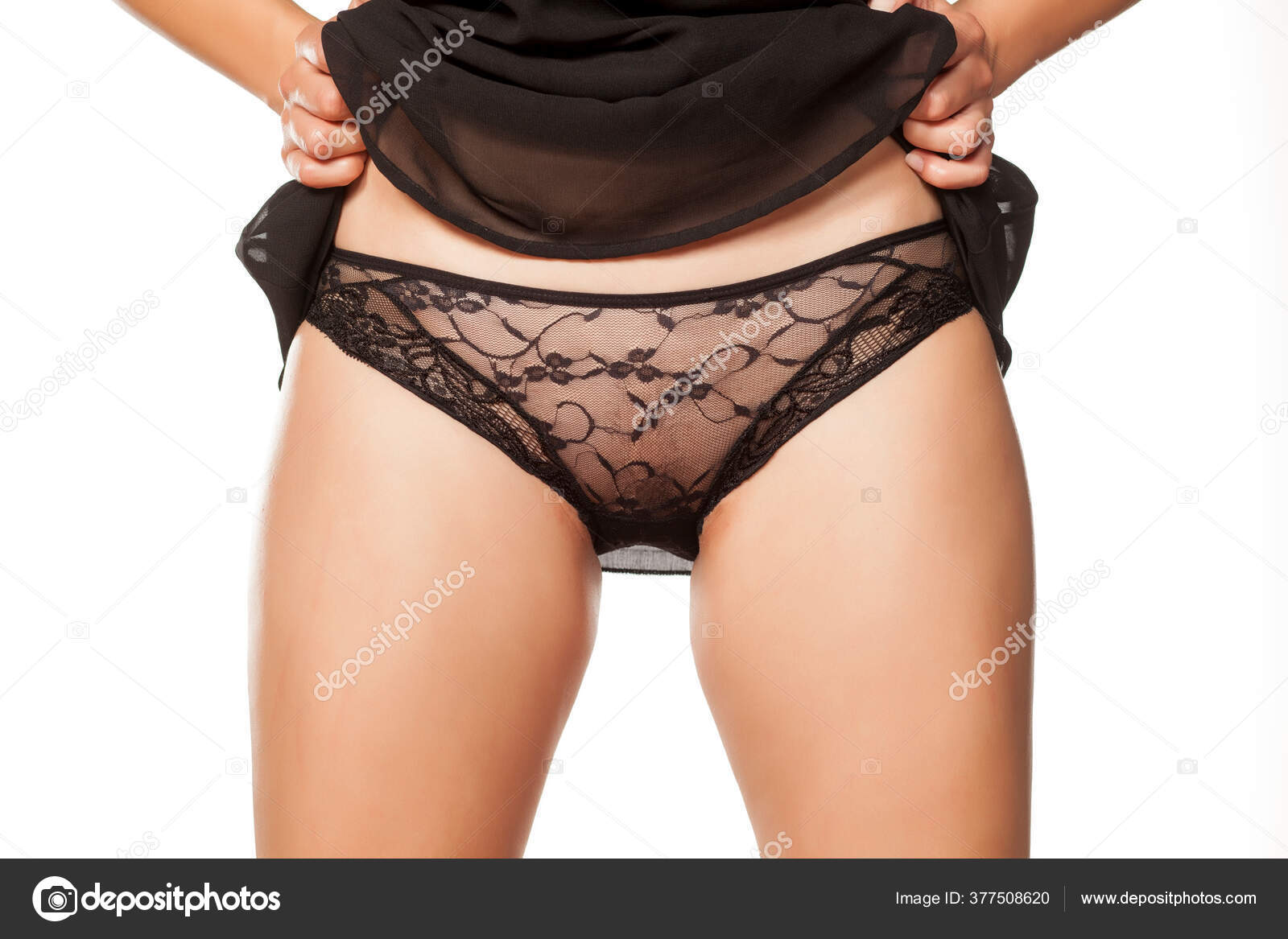 Upskirt Black Lace Panty Pic