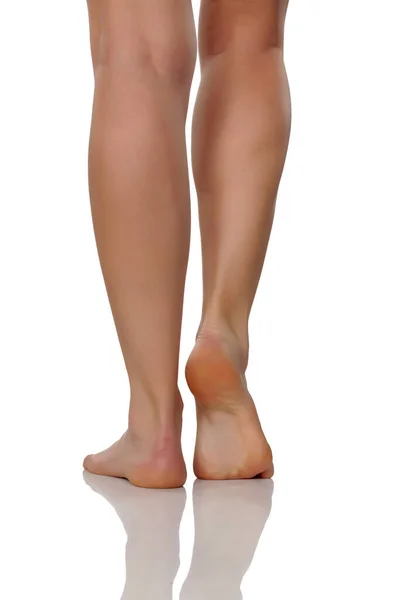 Zadní Pohled Ženské Nohy Chodidla — Stock fotografie
