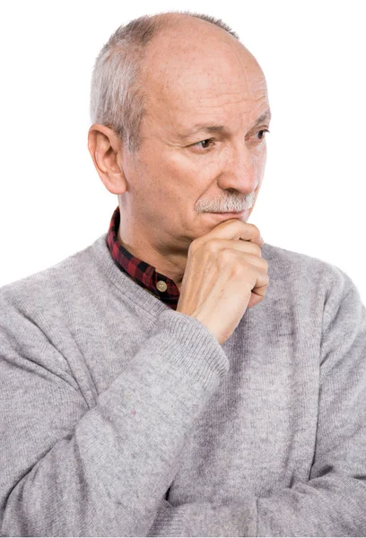 Portrait of a senior thoughtful man — Stock Photo, Image