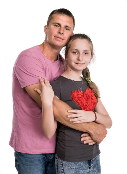 Joven padre con hija sonriente —  Fotos de Stock