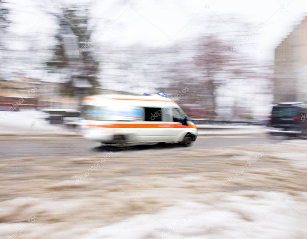Ambulance in motion