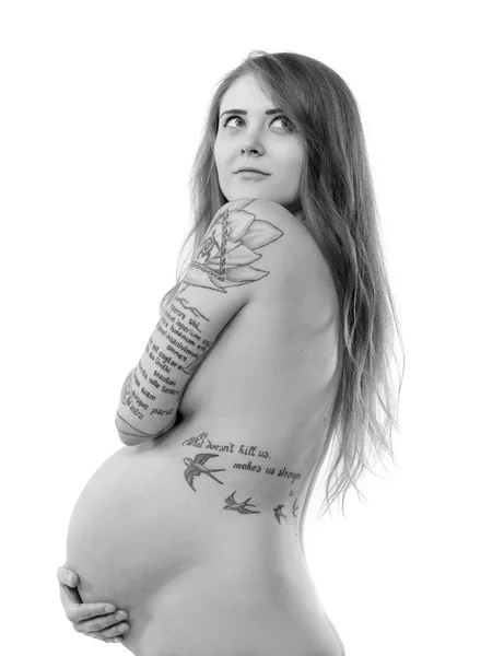 Pregnant nude woman — Stock Photo, Image