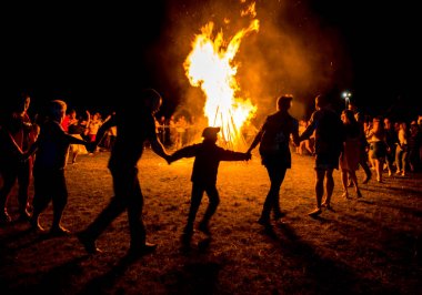 Vorochevo, Ukrayna - 16 Temmuz 2017: Lemko Vatra Festivali Voro