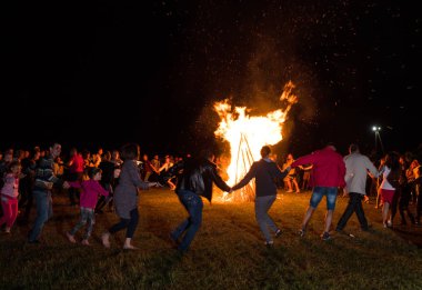 Vorochevo, Ukrayna - 16 Temmuz 2017: Lemko Vatra Festivali Voro