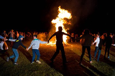 Vorochevo, Ukrayna - 16 Temmuz 2017: Lemko Vatra Festivali Voro
